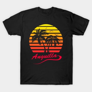 Anguilla 80s Tropical Sunset T-Shirt